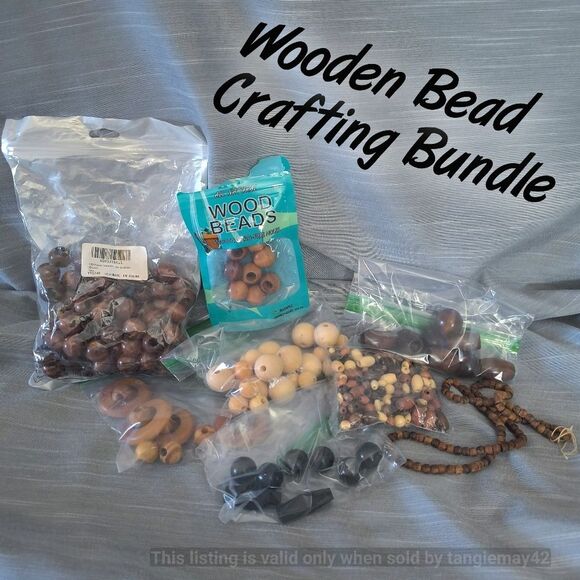 Source Unknown Other - Wooden Beads Crafting Macrame Jewelry Making Mixed Lot